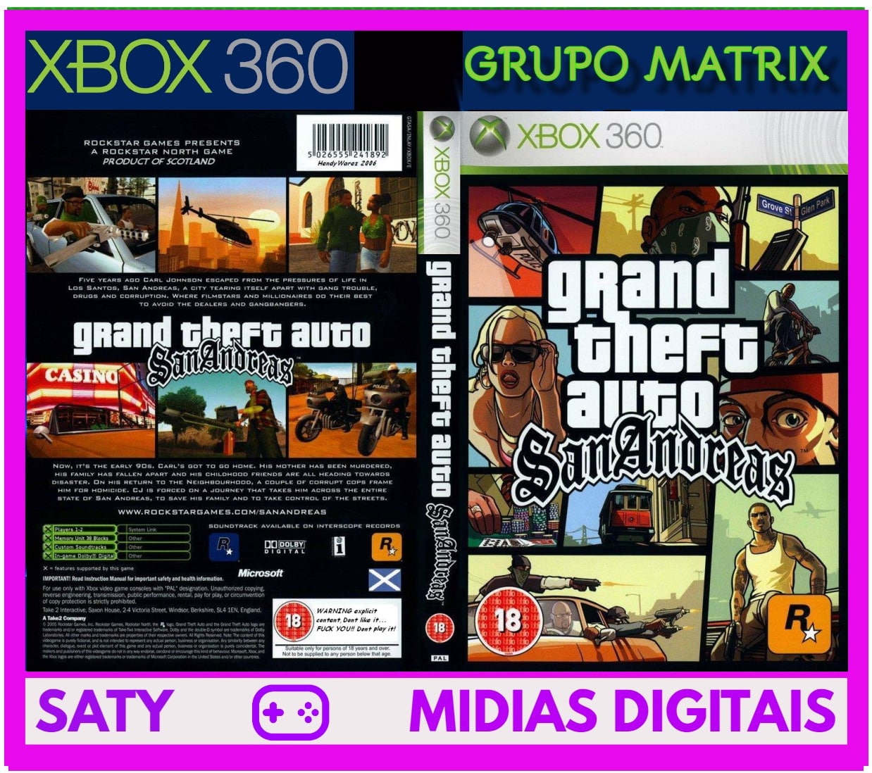 Jogo Grand Theft Auto San Andreas GTA Xbox 360 Usado - Meu Game Favorito