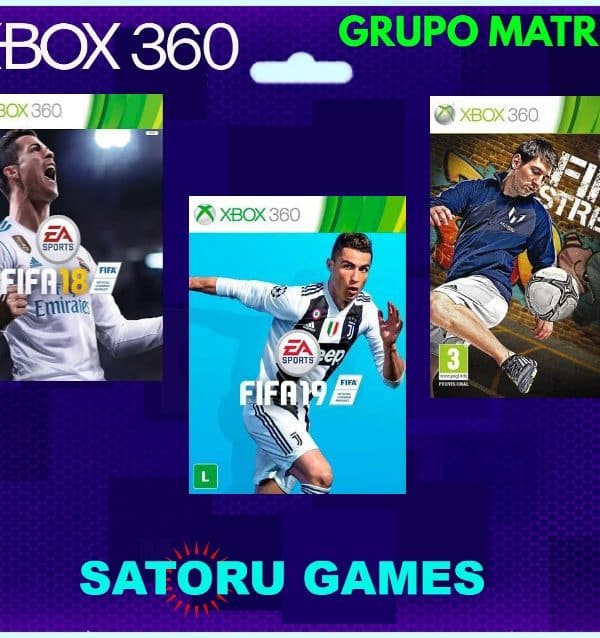 Kit 3 Jogos ( FIFA 18 + PES 2018 + FIFA 19) Xbox 360 Mídia Digital Original  – Alabam