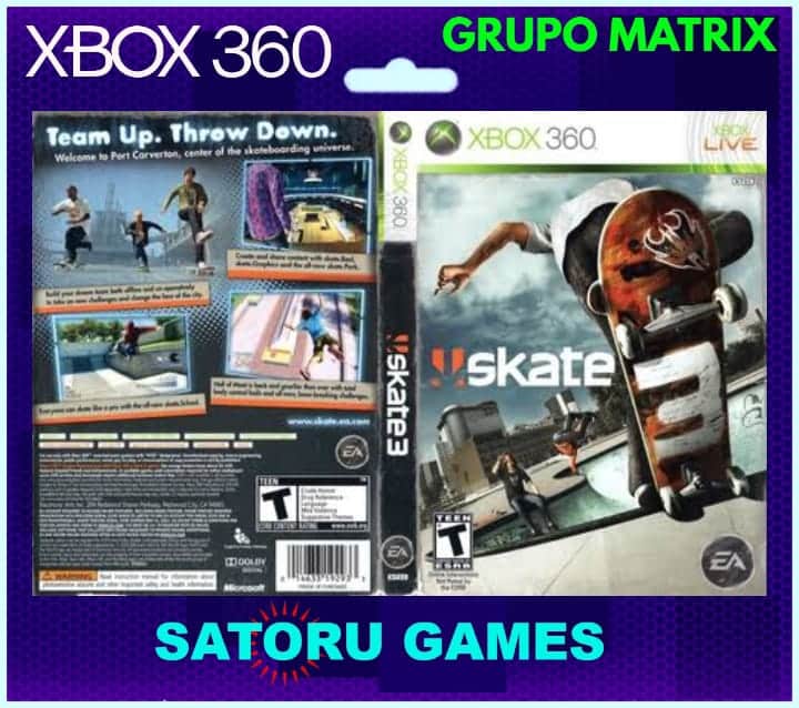 Jogos Xbox 360 transferência de Licença Mídia Digital - SKATE 3